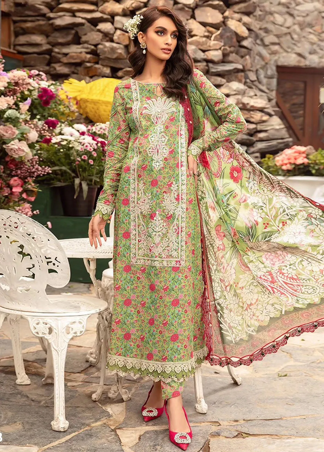 M.Prints By Maria B Embroidered Lawn Unstitched 3 Piece Suit - MB24MPL 13B