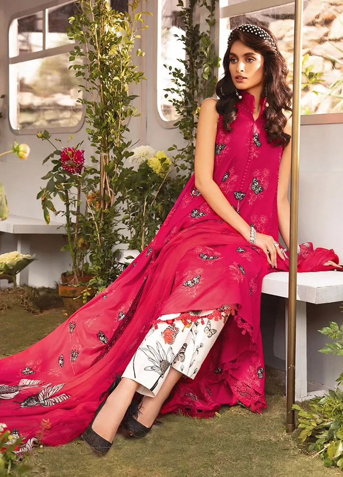 M.Prints By Maria B Embroidered Lawn Unstitched 3 Piece Suit - MB24MPL 5A