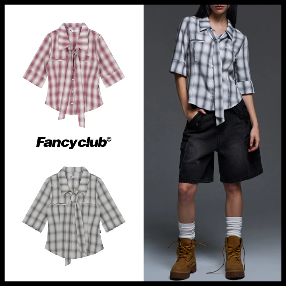 NASTY FANCY CLUB  |Other Plaid Patterns Casual Style Blended Fabrics