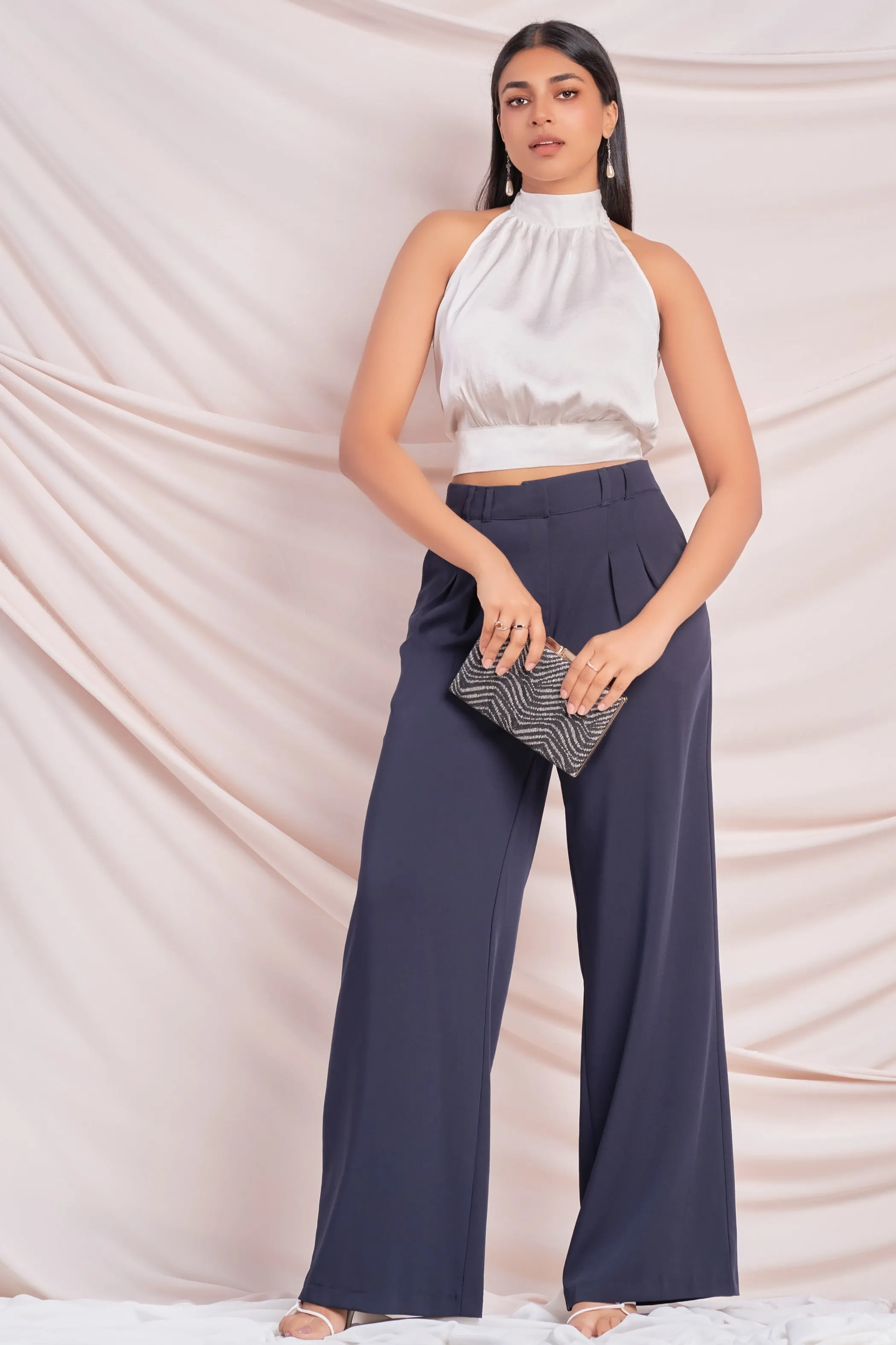 Navy Wide Leg Pant