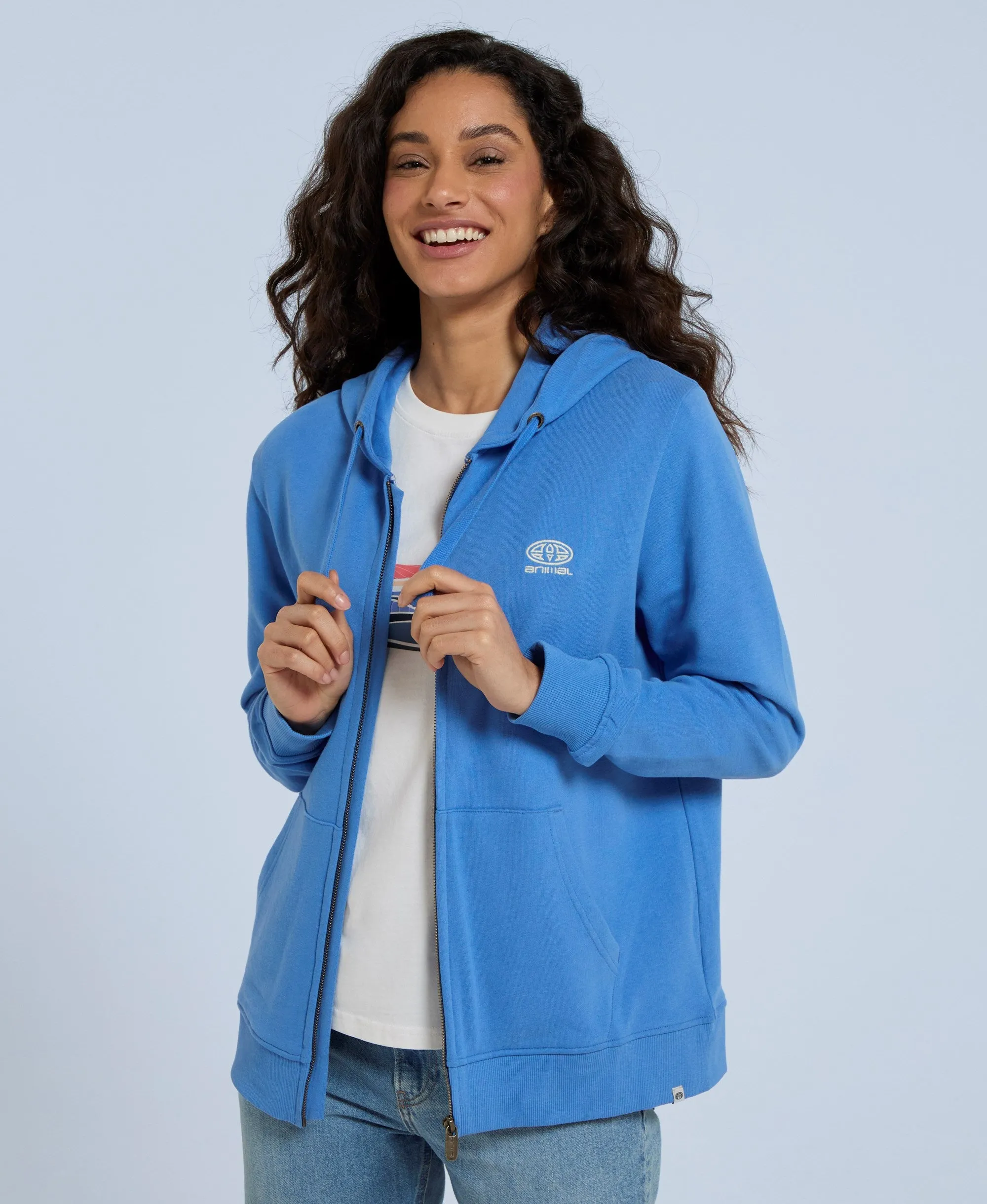 Nikki Womens Zip Hoodie - Bright Blue