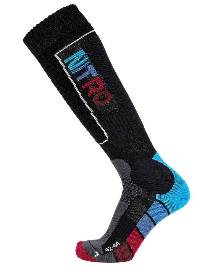 Nitro Mens Cloud 8 Socks - Black/Blue/Red - 2023