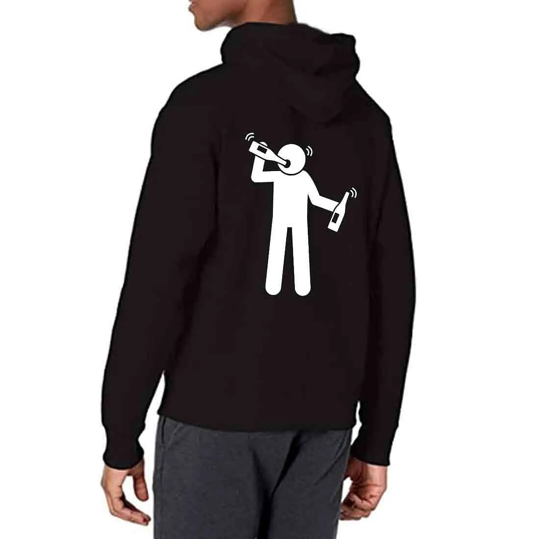 Nutcase Designer Unisex Black Hoodie  - Alcoholic