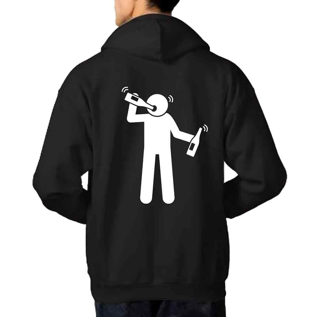 Nutcase Designer Unisex Black Hoodie  - Alcoholic