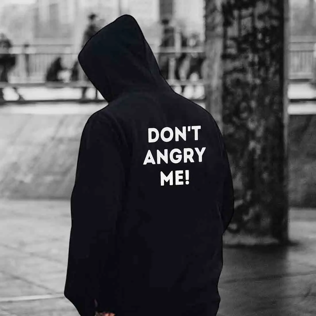 Nutcase Designer Unisex Black Hoodie  - Don't Angry Me