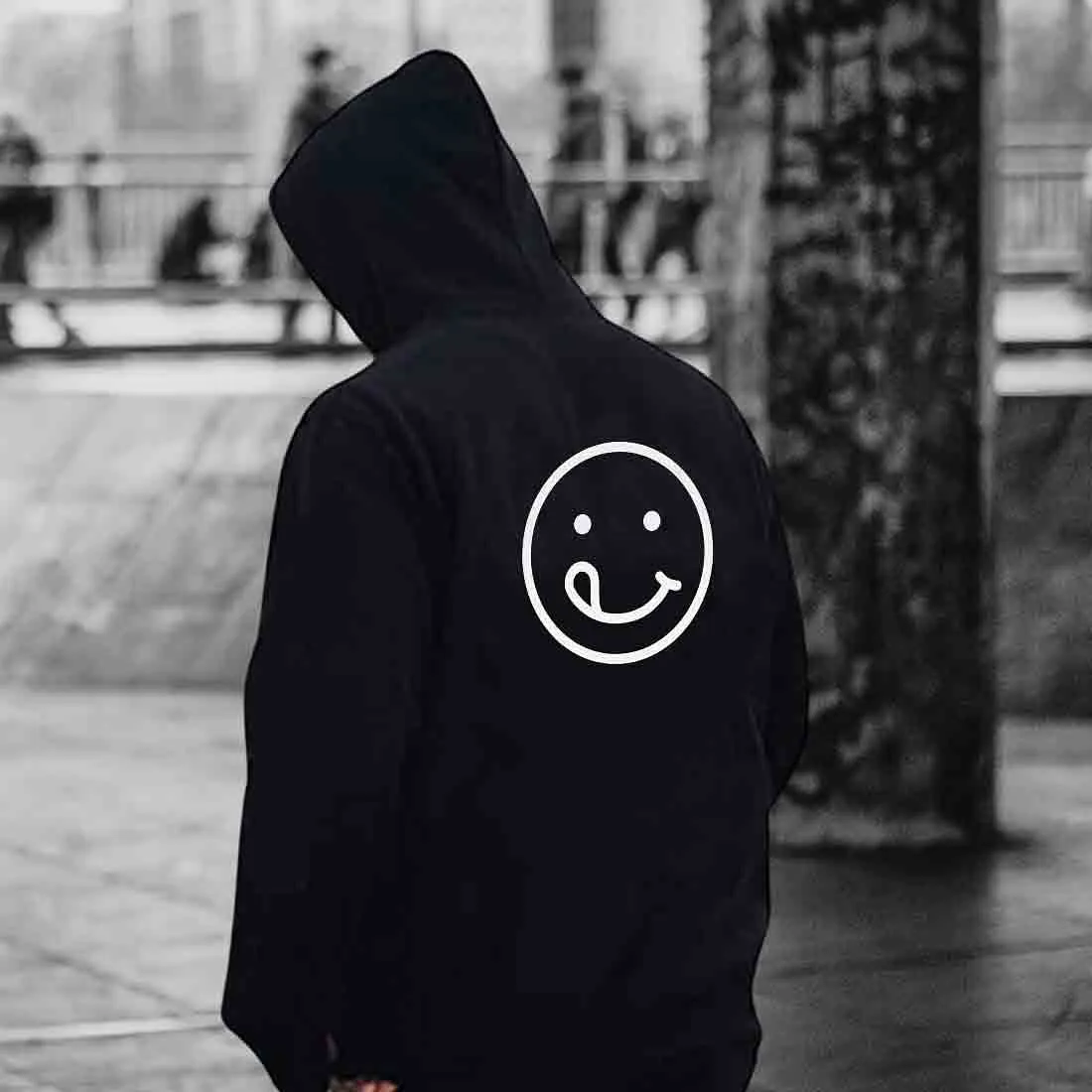 Nutcase hoodie For Men with name on back print ( Unisex) - Cute Emoji