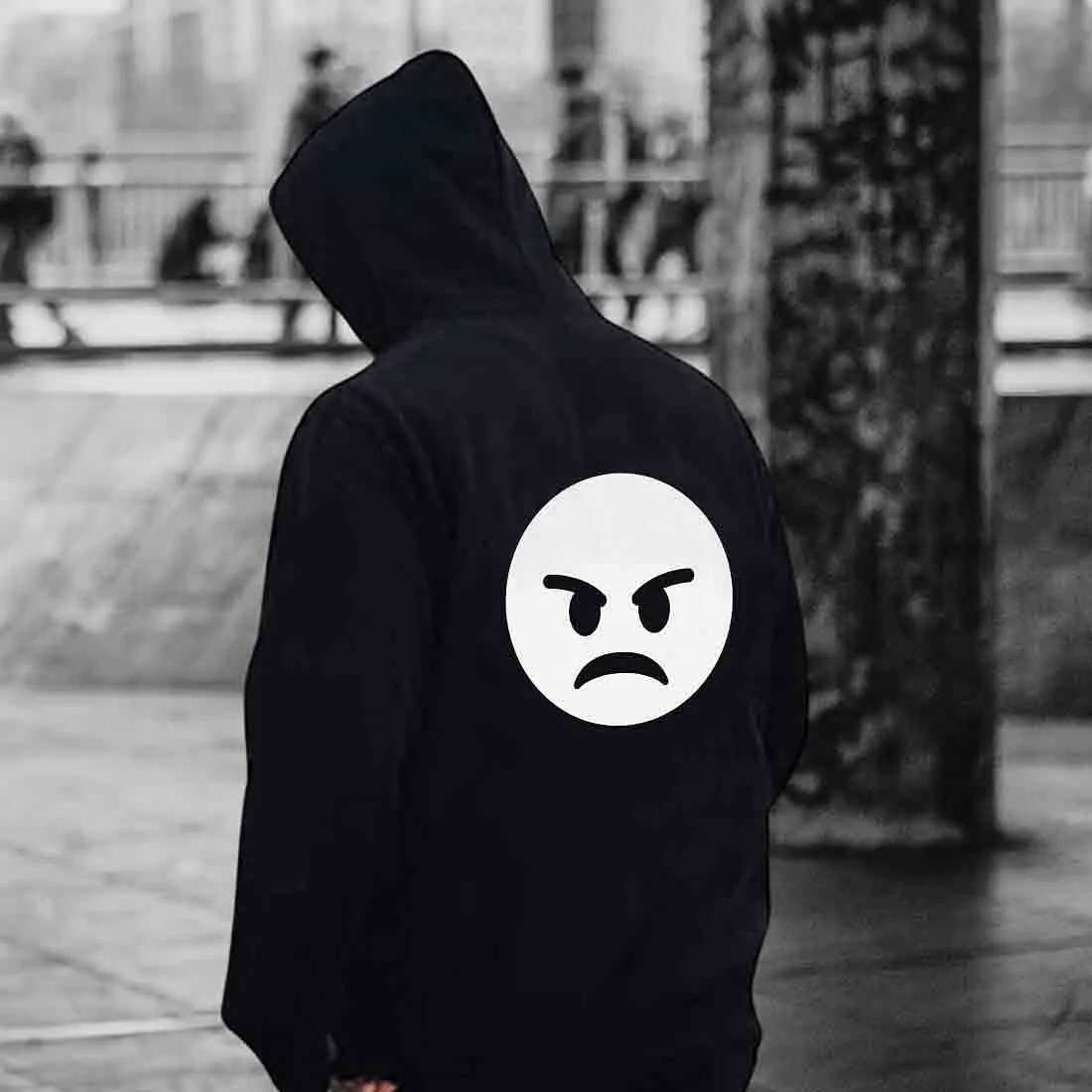 Nutcase Hoodie Stylish Jumper Sweatshirt Unisex ( Black ) - Angry Man