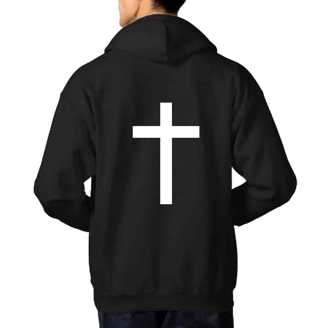 Nutcase Unisex Designer Black Hoodie Men Sweatshirt (Black) - Cross