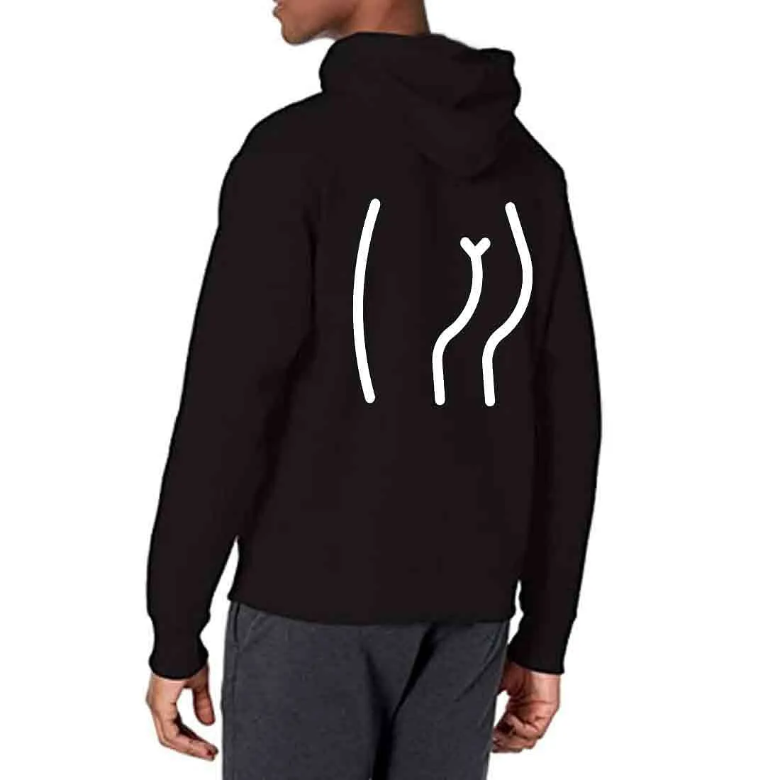 Nutcase Unisex Designer Black Hoodie Men Sweatshirt (Black) - Curve Lines