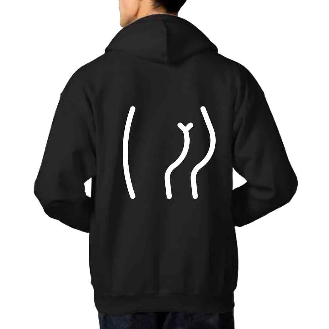 Nutcase Unisex Designer Black Hoodie Men Sweatshirt (Black) - Curve Lines