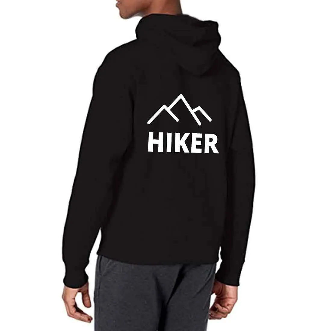 Nutcase Unisex Designer Black Hoodie Men Sweatshirt (Black) - Hiker