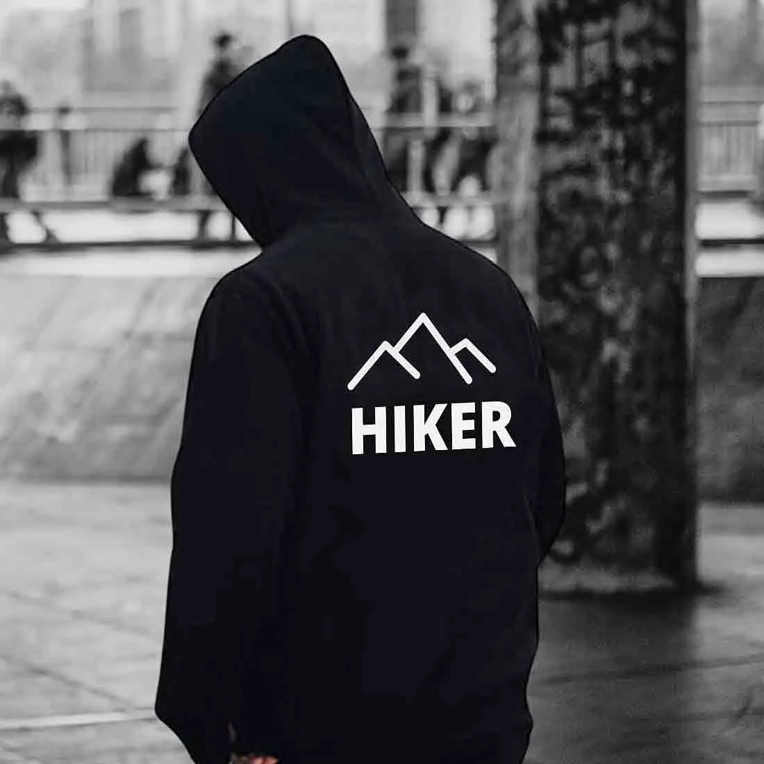 Nutcase Unisex Designer Black Hoodie Men Sweatshirt (Black) - Hiker