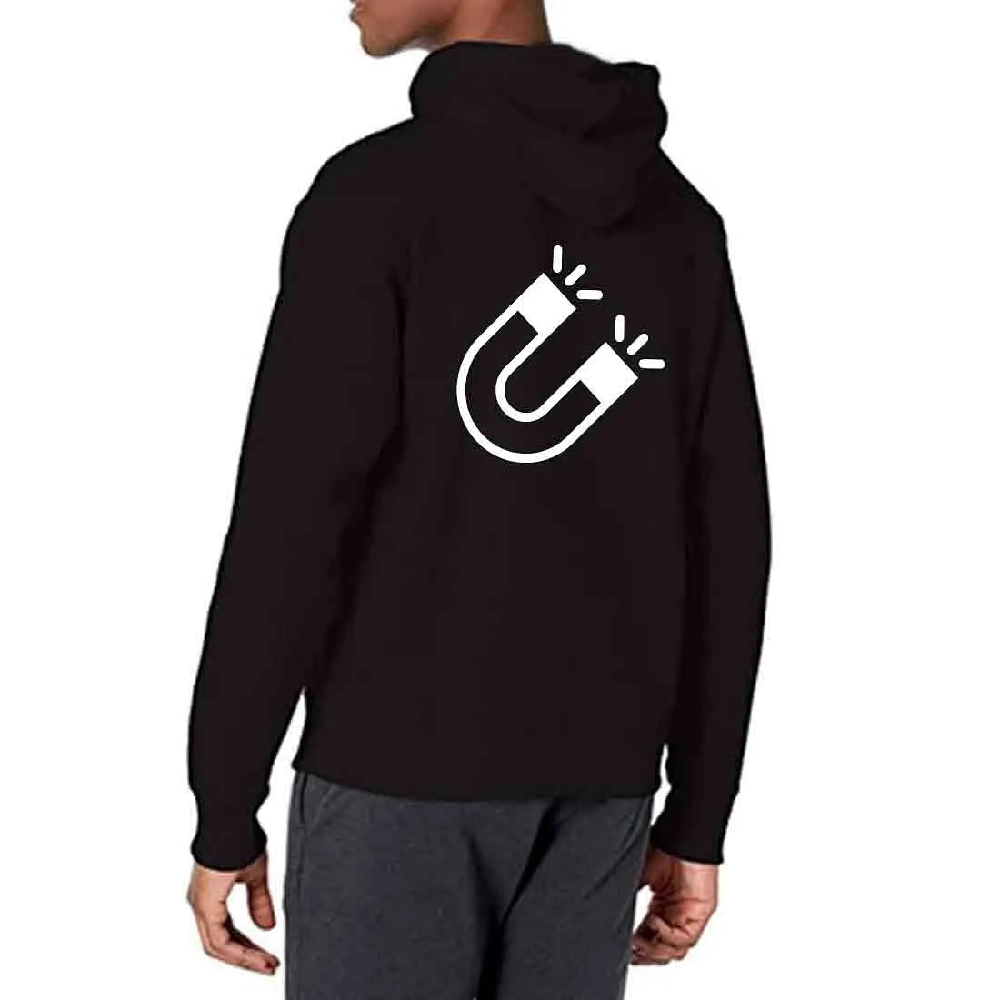 Nutcase Unisex Designer Black Hoodie Men Sweatshirt (Black) - Magnetic