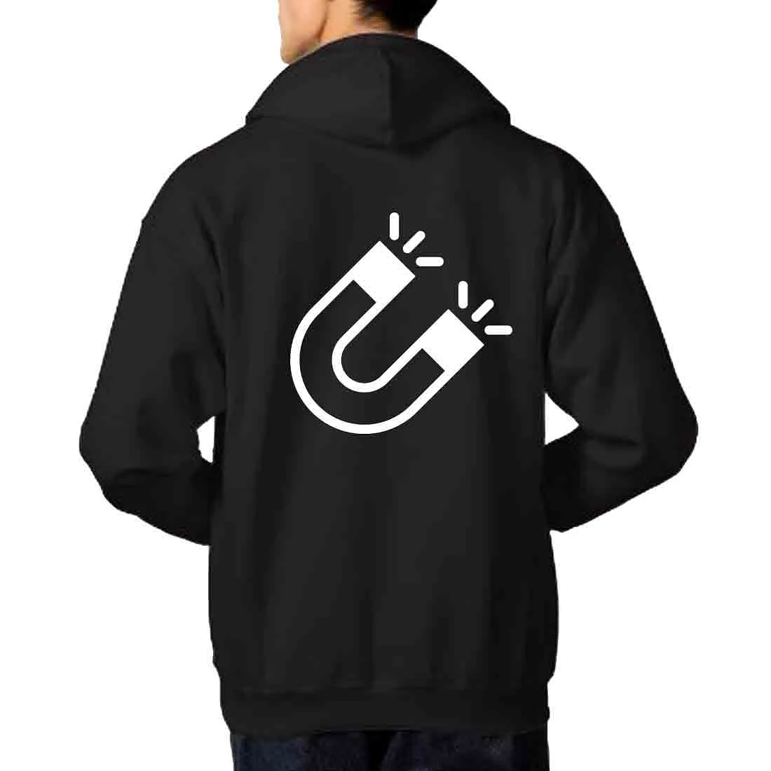 Nutcase Unisex Designer Black Hoodie Men Sweatshirt (Black) - Magnetic