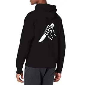 Nutcase Unisex Designer Black Hoodie Men Sweatshirt (Black) - Stab