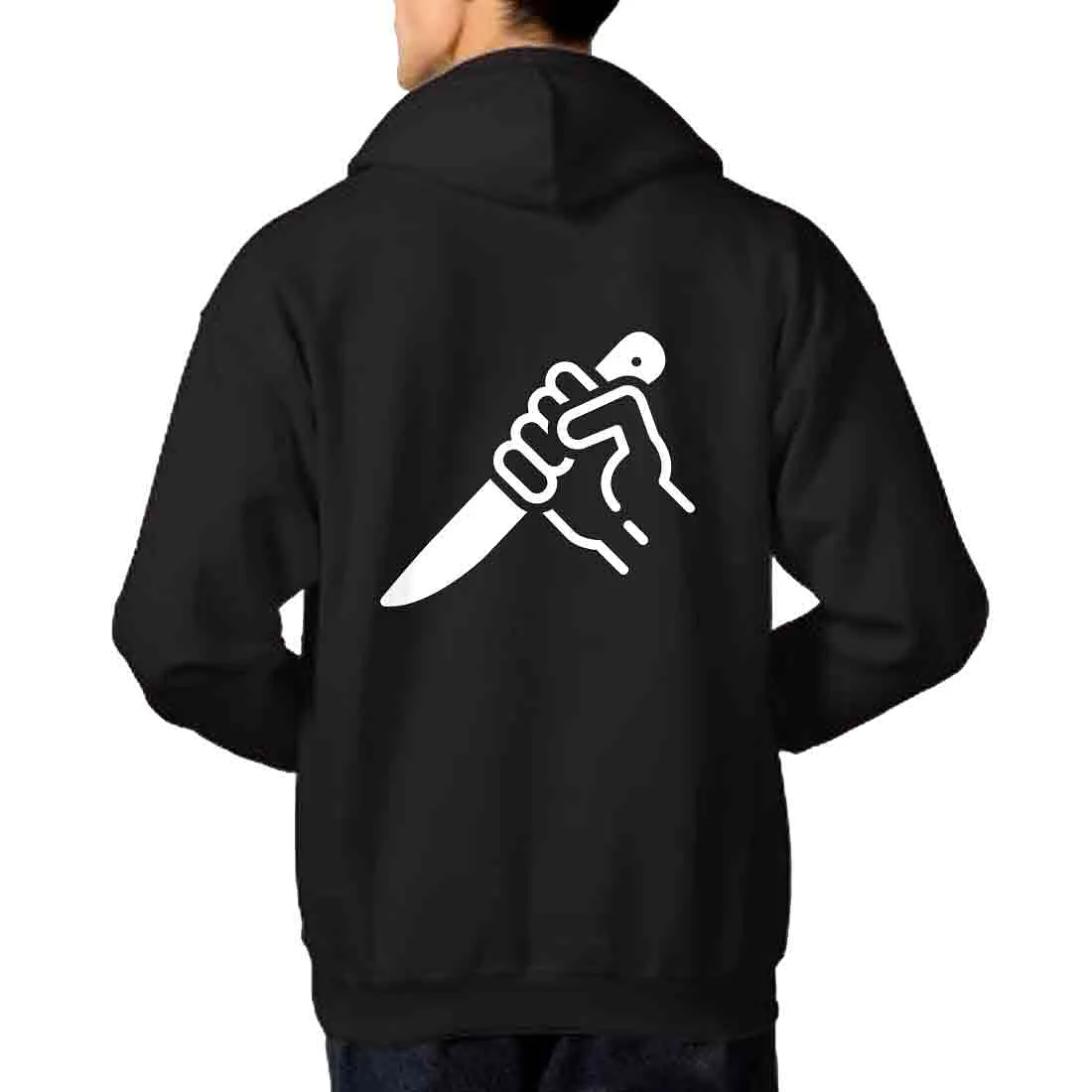 Nutcase Unisex Designer Black Hoodie Men Sweatshirt (Black) - Stab