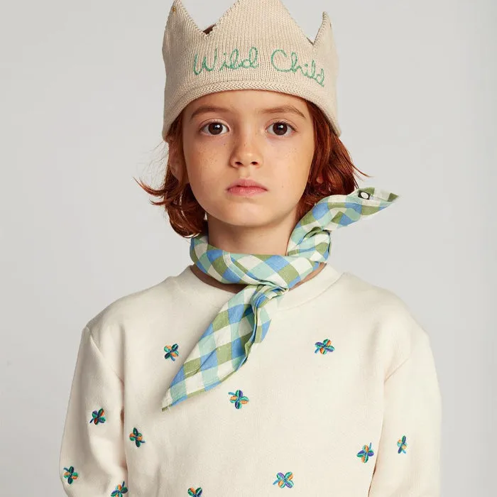 Oeuf Baby And Child Square Bandana Moss Green Gingham