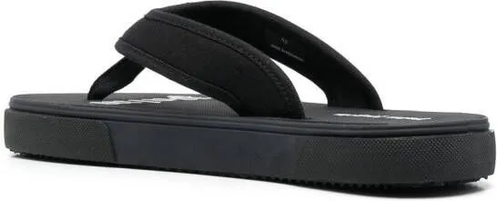 Palm Angels logo-tag flip flops Black