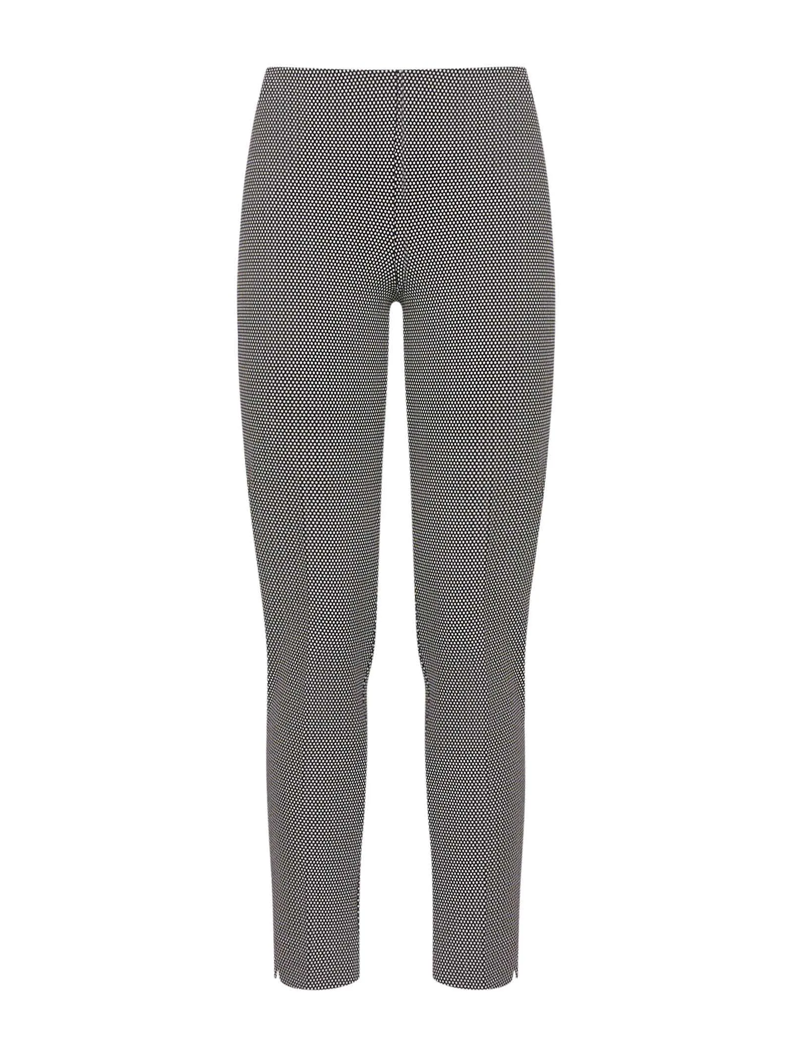 Pantalone cropped in maglia denim a pois - Fant.Nero