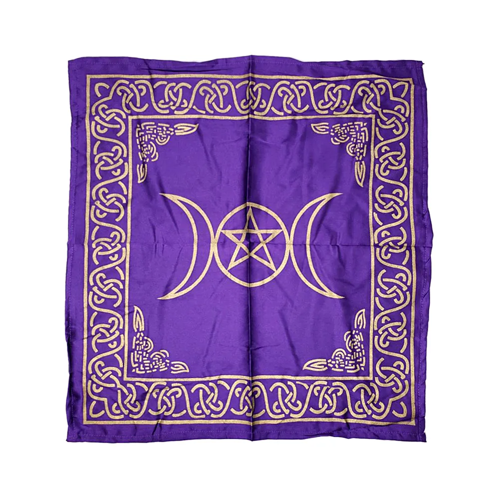 Pentacle Triple Moon Altar Cloth 21 x 21