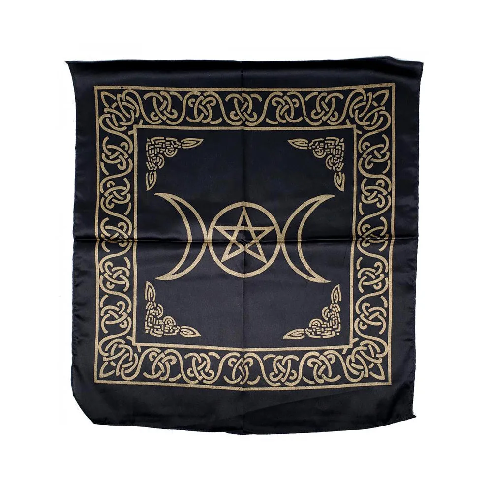 Pentacle Triple Moon Altar Cloth 21 x 21