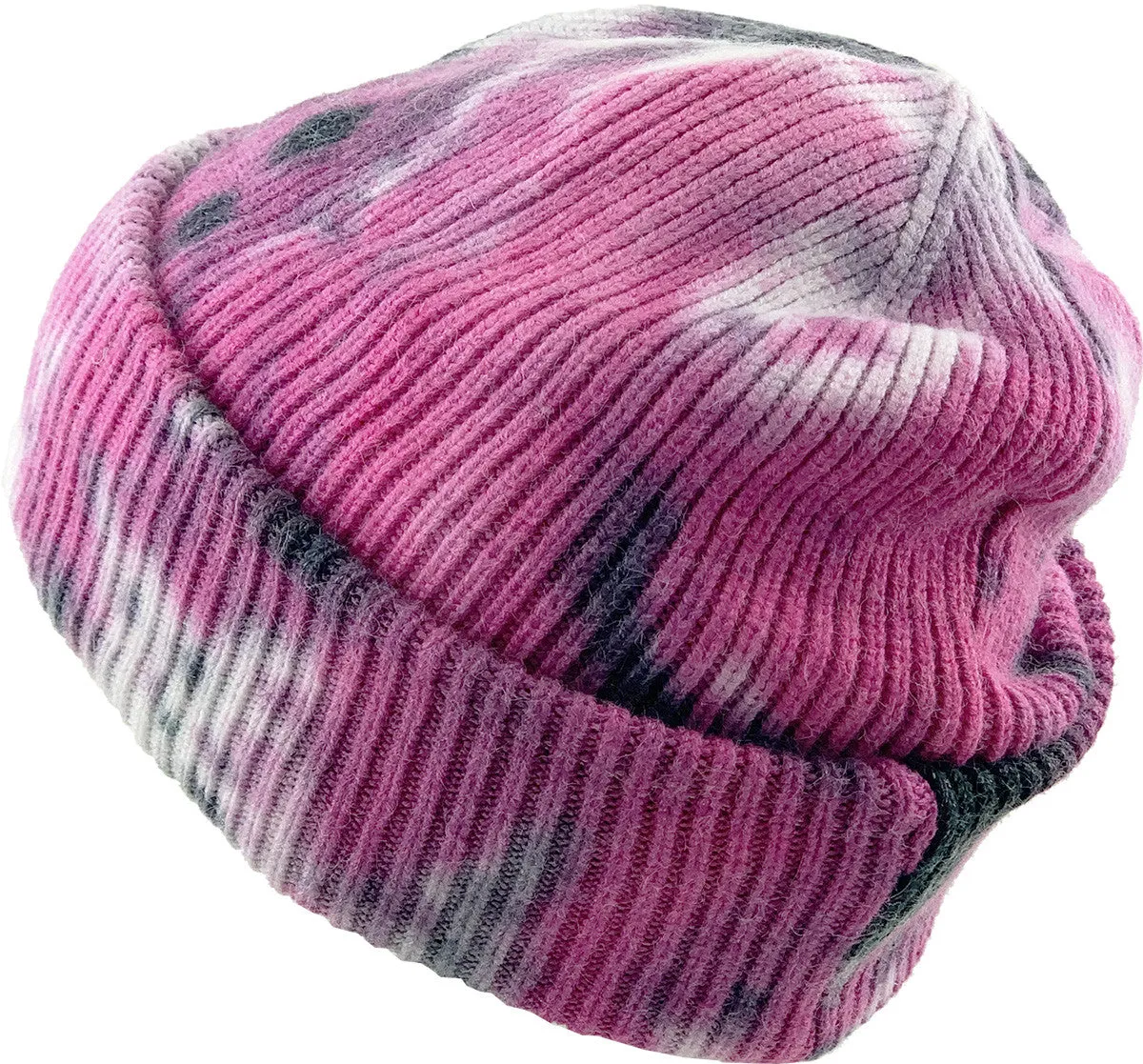 Pink/Black Tie Dye Beanie