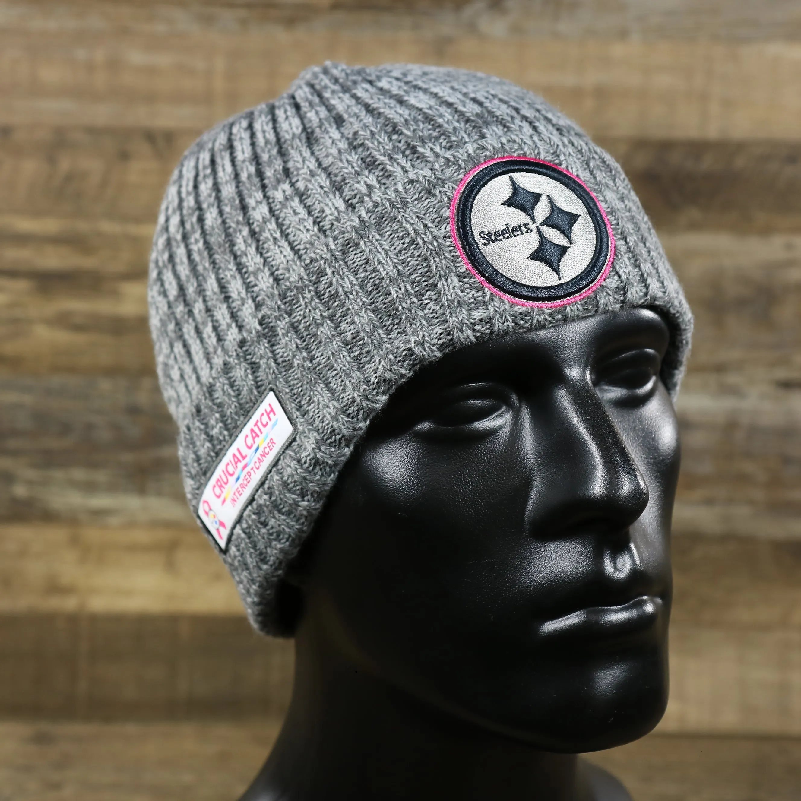 Pittsburgh Steelers On Field Crucial Catch Winter Knit Graphite Beanie | Gray Winter Beanie