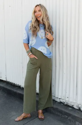 Pocket Full Of Sunshine Wide Leg Pants - Olive