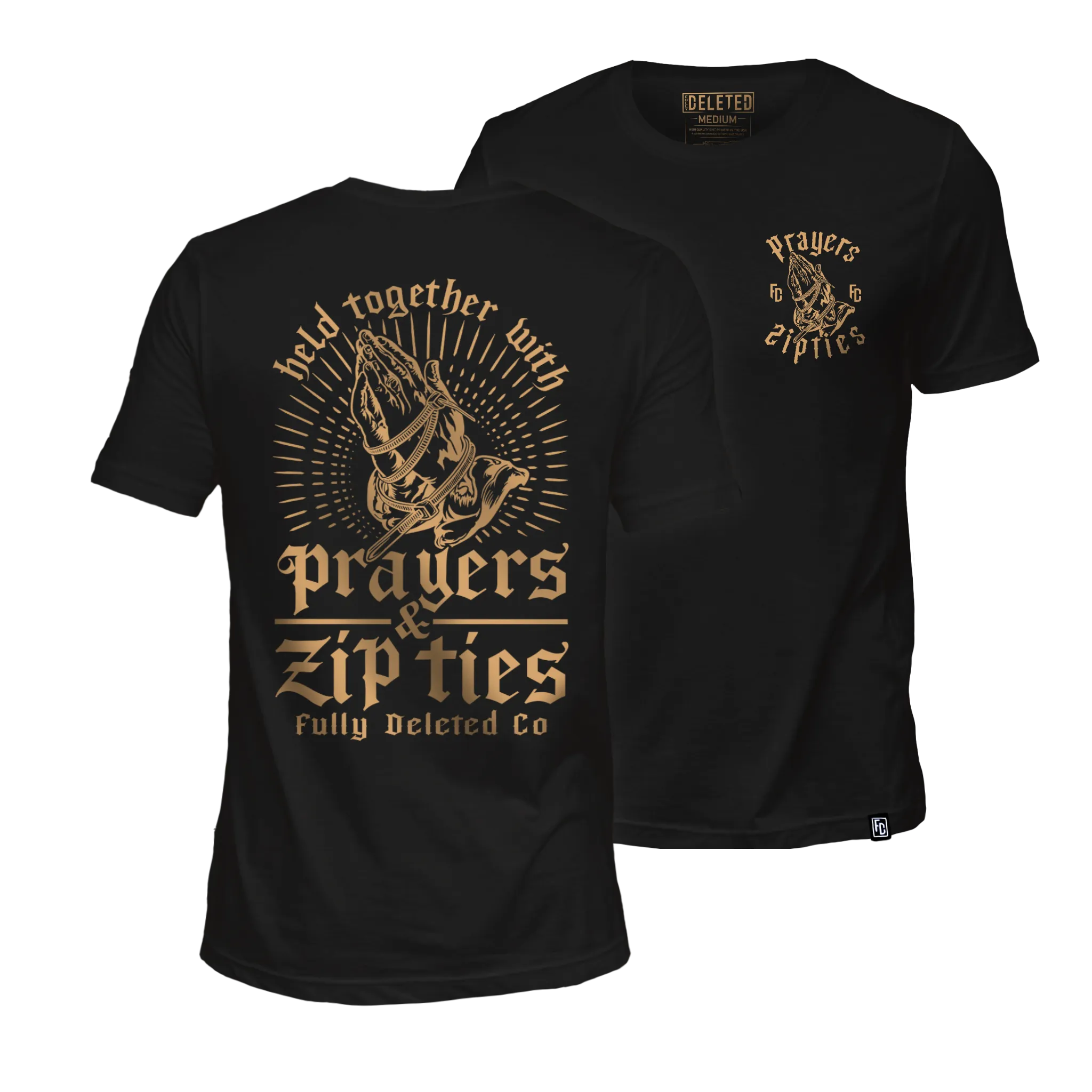 PRAYERS & ZIPTIES : PREMIUM T-SHIRT : BLACK