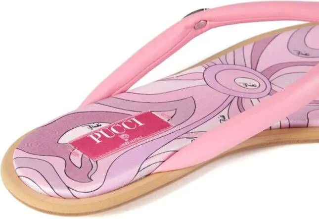 PUCCI abstract print flip flops Pink