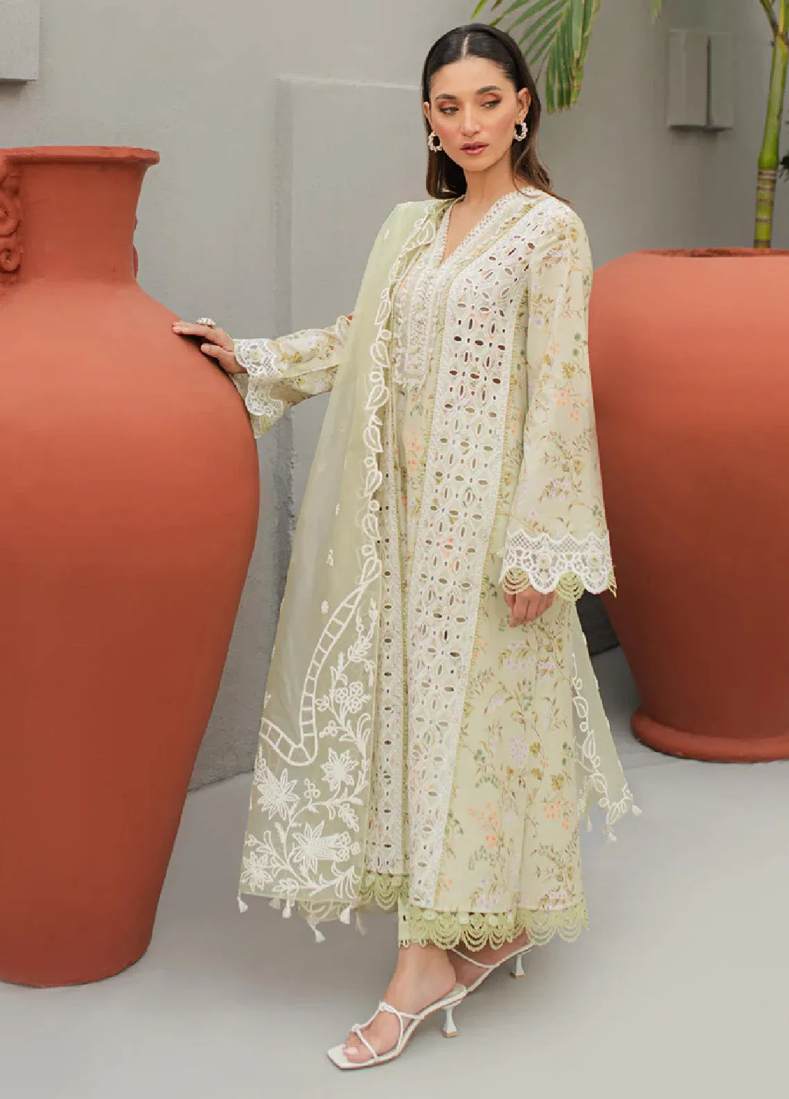 Qalamkar Qline Embroidered Lawn 3 Piece Unstitched Suit Q24QEL-01 EULALIA