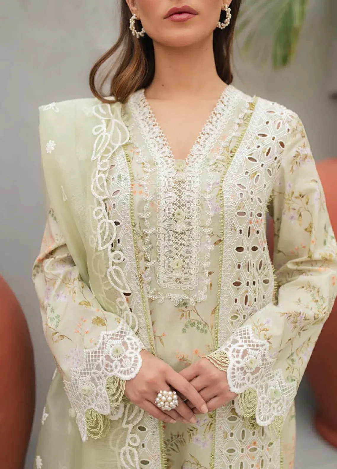 Qalamkar Qline Embroidered Lawn 3 Piece Unstitched Suit Q24QEL-01 EULALIA