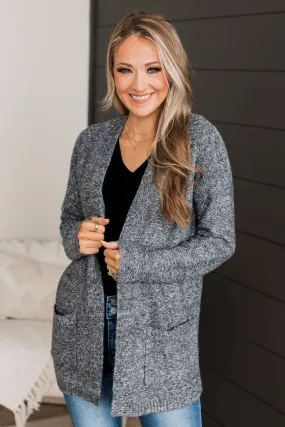 Quite A Delight Knit Cardigan- Grey