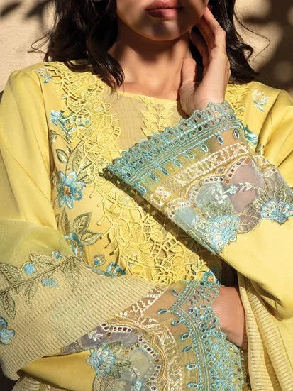 Rang Rasiya Premium Embroidered Lawn Unstitched 3Pc Suit D-01 AMANI