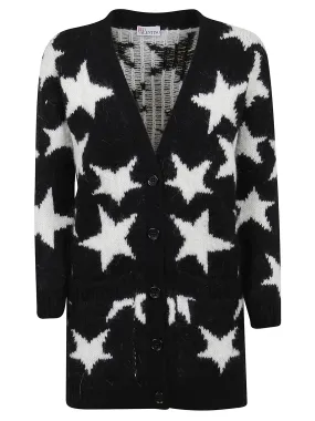 REDValentino Star Jacquard Long-Sleeved Cardigan