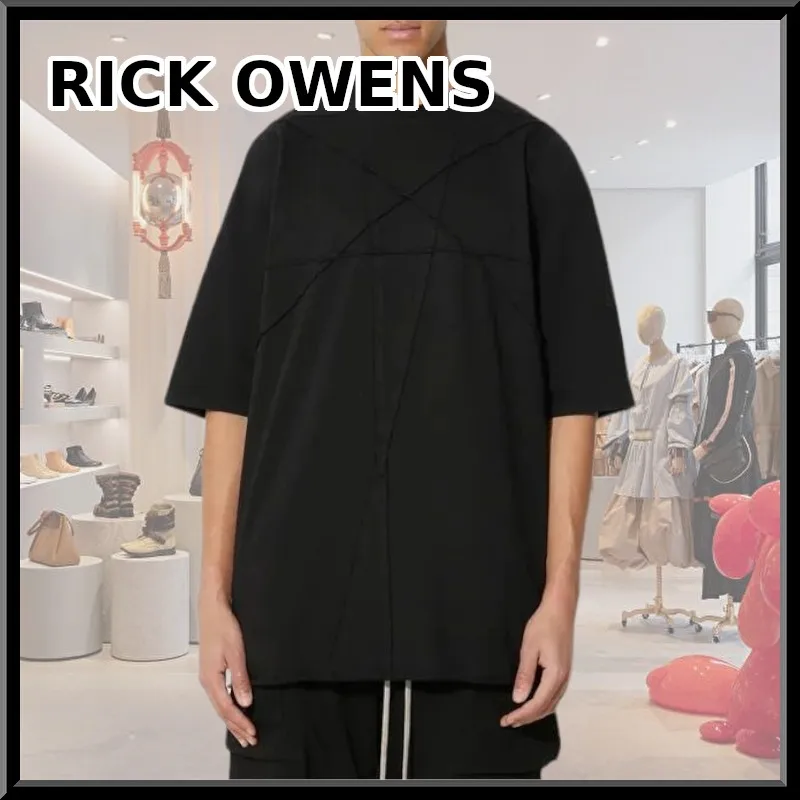 RICK OWENS  |Crew Neck Pullovers Street Style Plain Cotton Short Sleeves