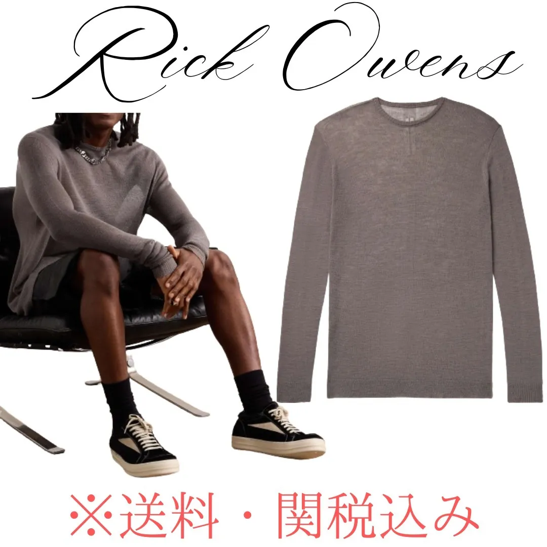 RICK OWENS  |Crew Neck Pullovers Unisex Wool Street Style Long Sleeves