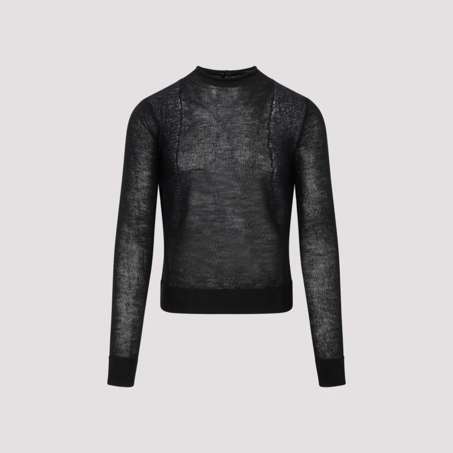 RICK OWENS  |Crew Neck Pullovers Wool Street Style Long Sleeves Plain