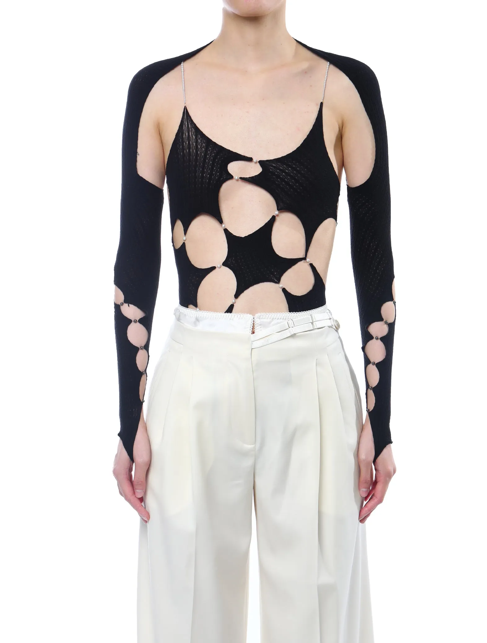 Rui Black Spiral Cutout Sleeves