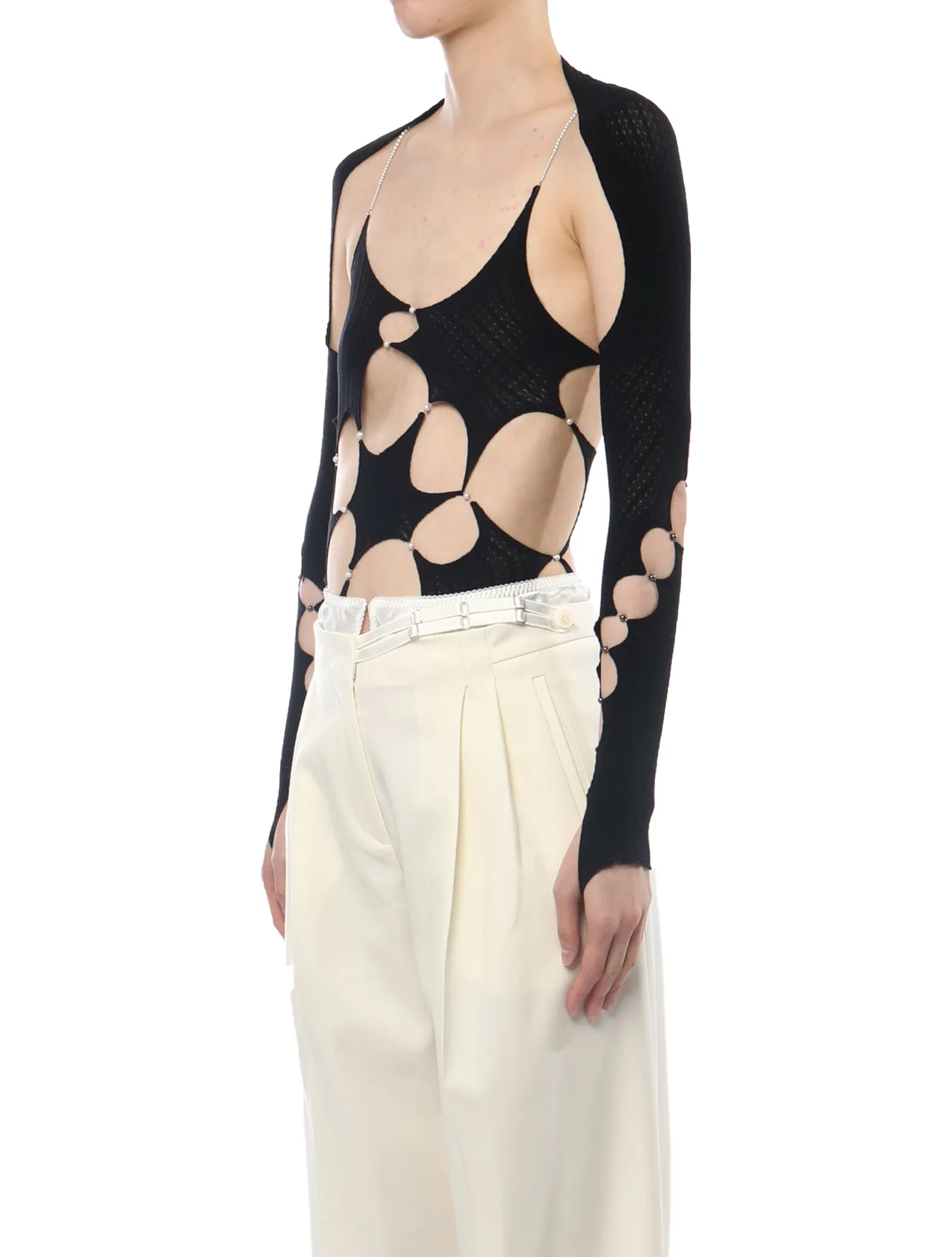 Rui Black Spiral Cutout Sleeves