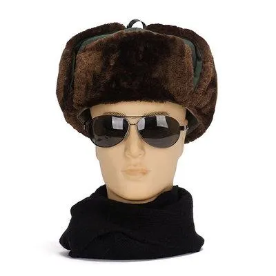 Russian Trapper Aviator Winter Warm Men's Bomber Hats with Earflap