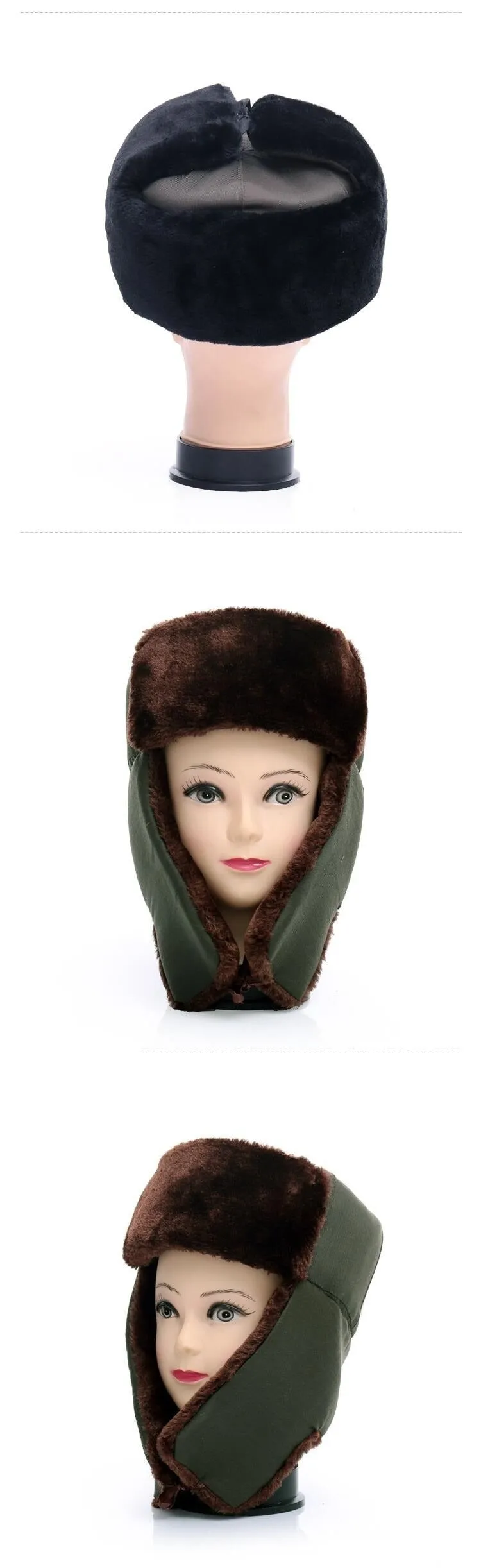 Russian Trapper Aviator Winter Warm Men's Bomber Hats with Earflap