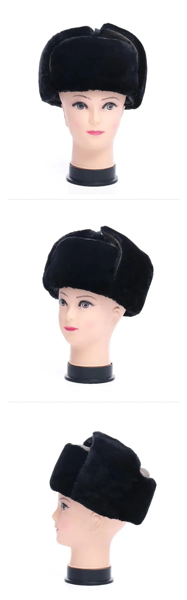 Russian Trapper Aviator Winter Warm Men's Bomber Hats with Earflap