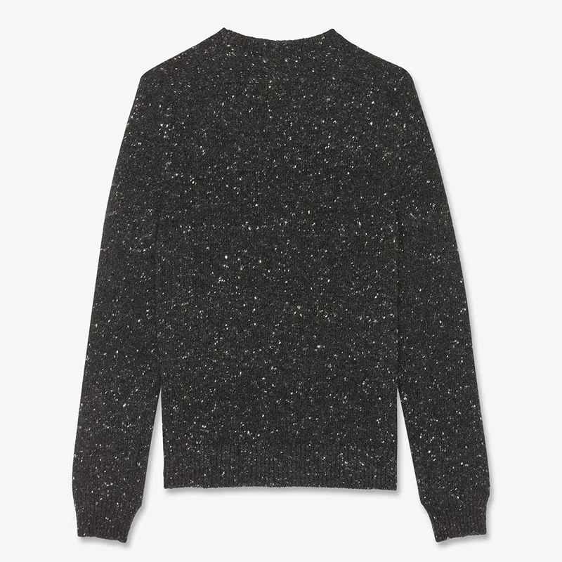 Saint Laurent  |Pullovers Wool Cashmere Street Style Bi-color Long Sleeves