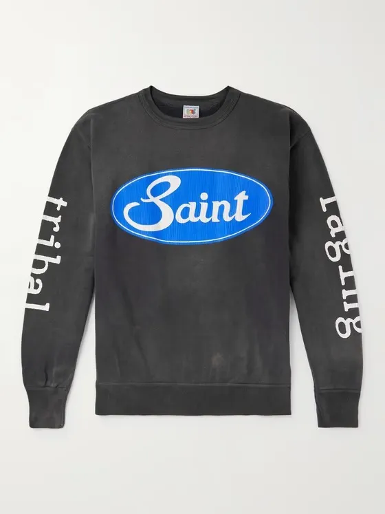 Saint Mxxxxxx  |Crew Neck Pullovers Unisex Street Style U-Neck Long Sleeves