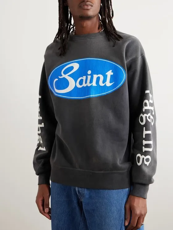 Saint Mxxxxxx  |Crew Neck Pullovers Unisex Street Style U-Neck Long Sleeves