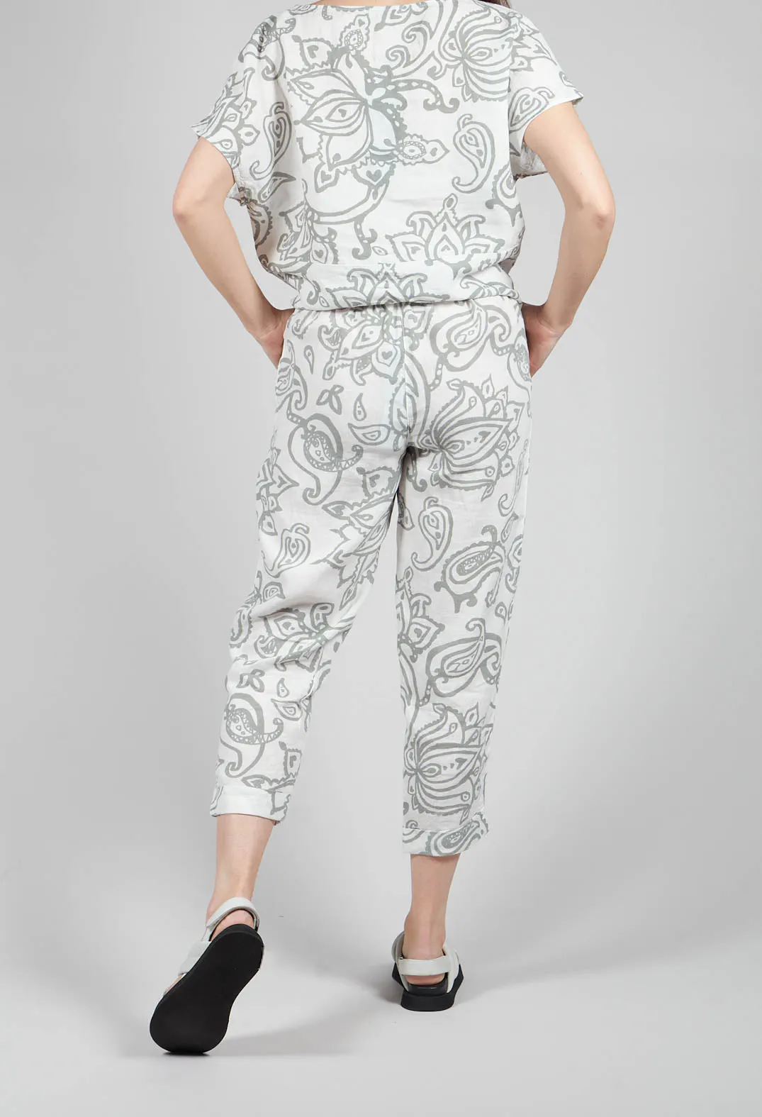 Sand Flower Geisha Trousers in Eucalyptus