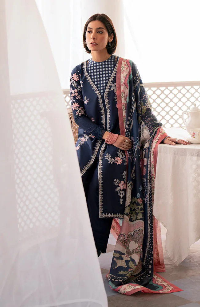 Seran Jahaan Unstitched Eid Edit Embroidered Lawn 3Pc Suit D-07 Natasha