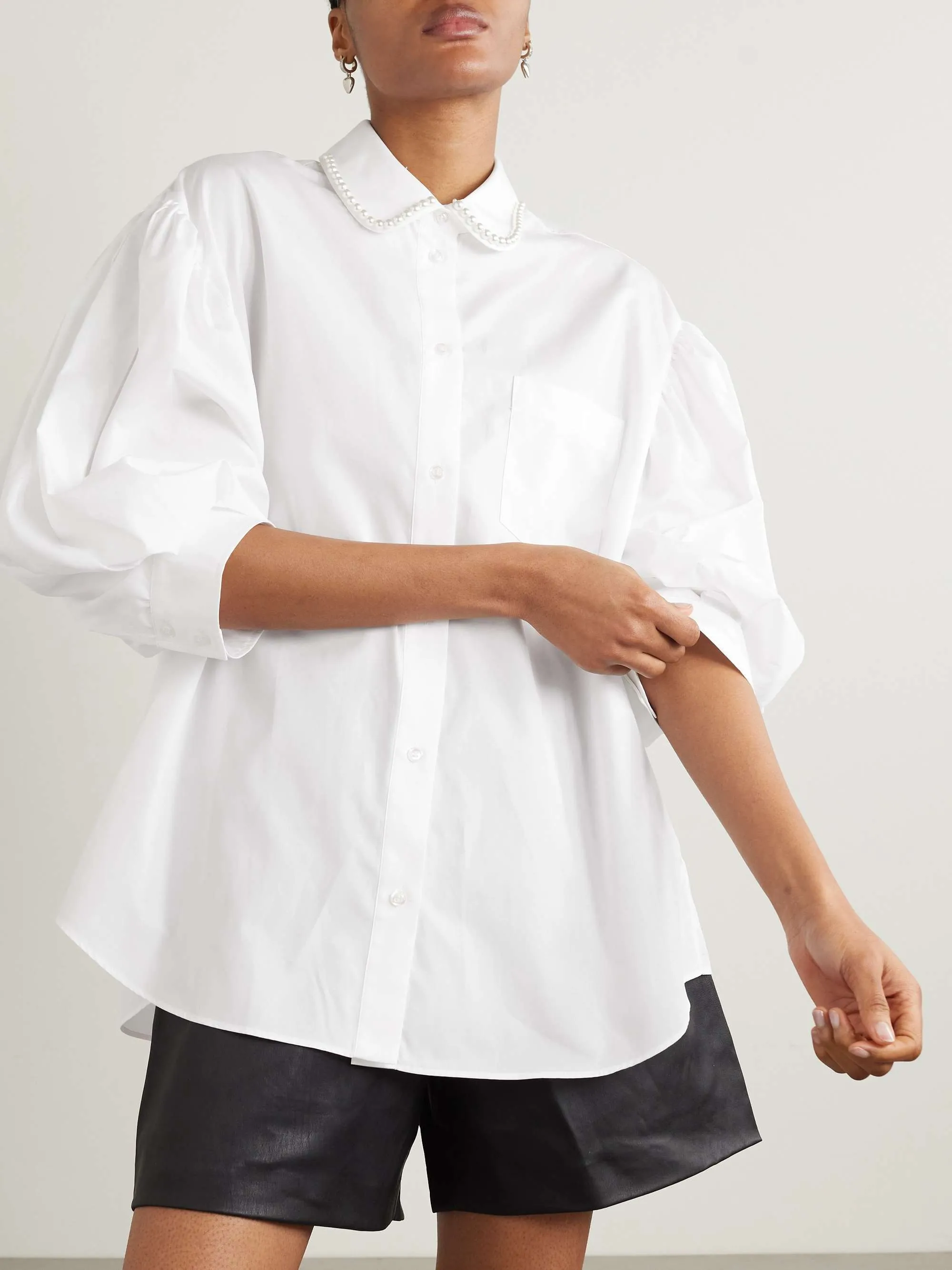 Simone Rocha  |Casual Style Cropped Long Sleeves Plain Cotton Party Style