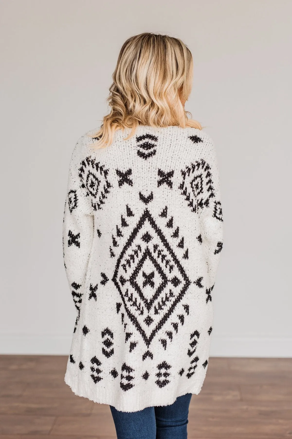 Simply Chic Aztec Cardigan- Black & Ivory